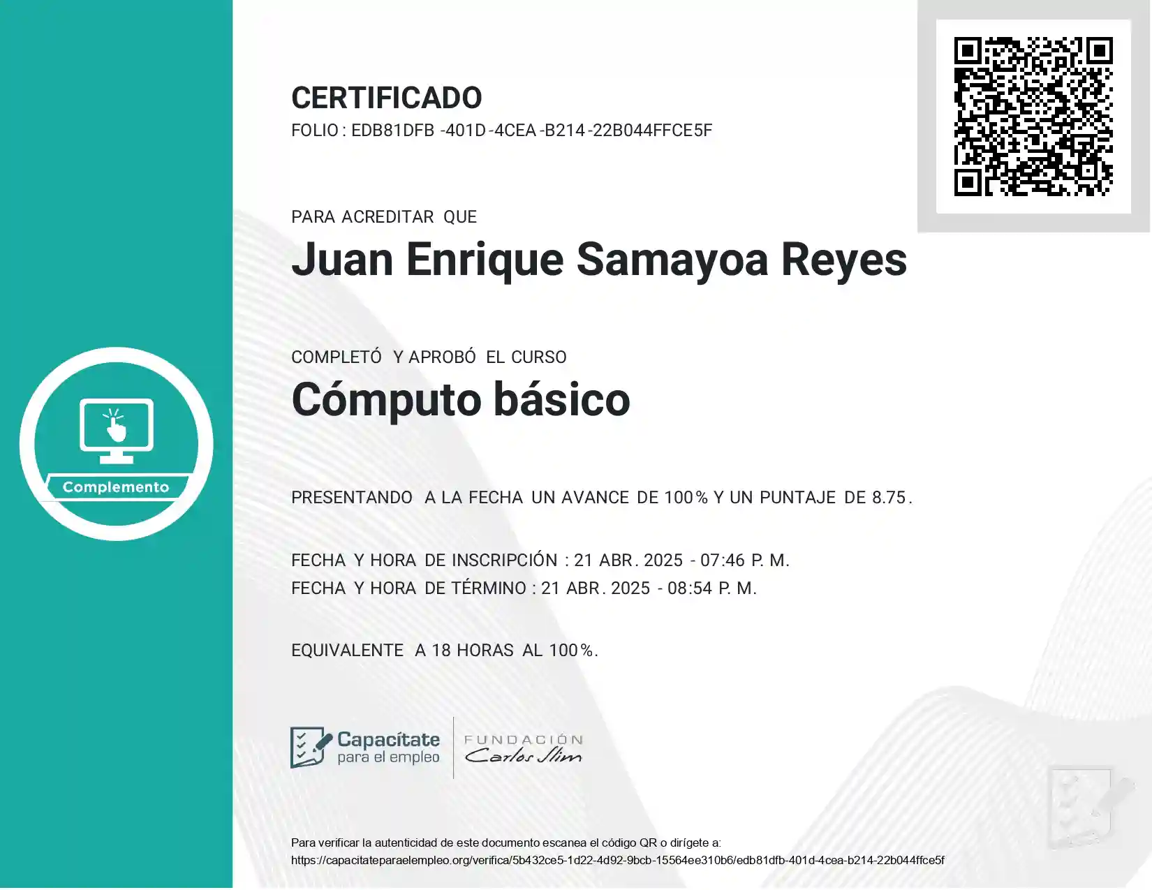 Certificacion Cómputo básico