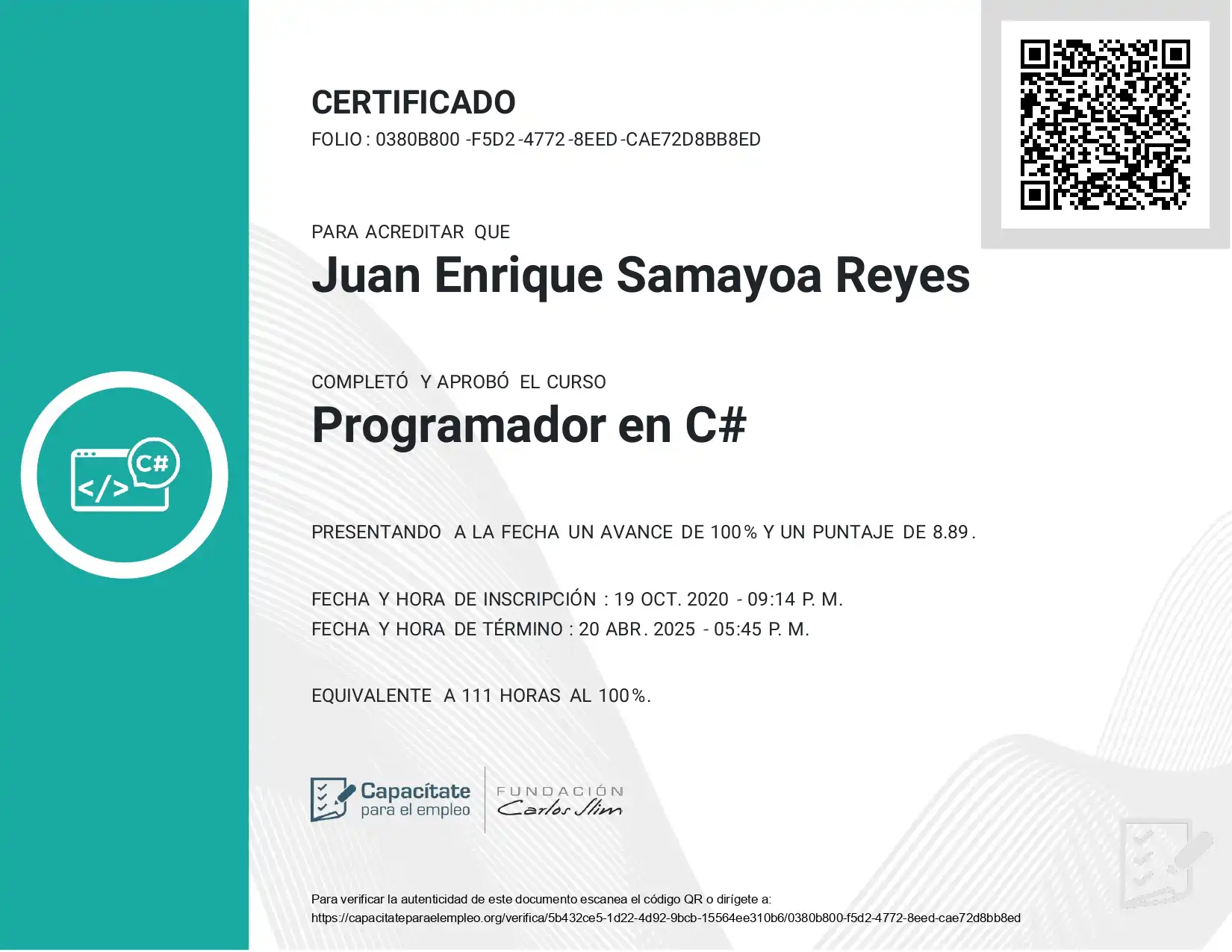 Certificacion Programador en C#