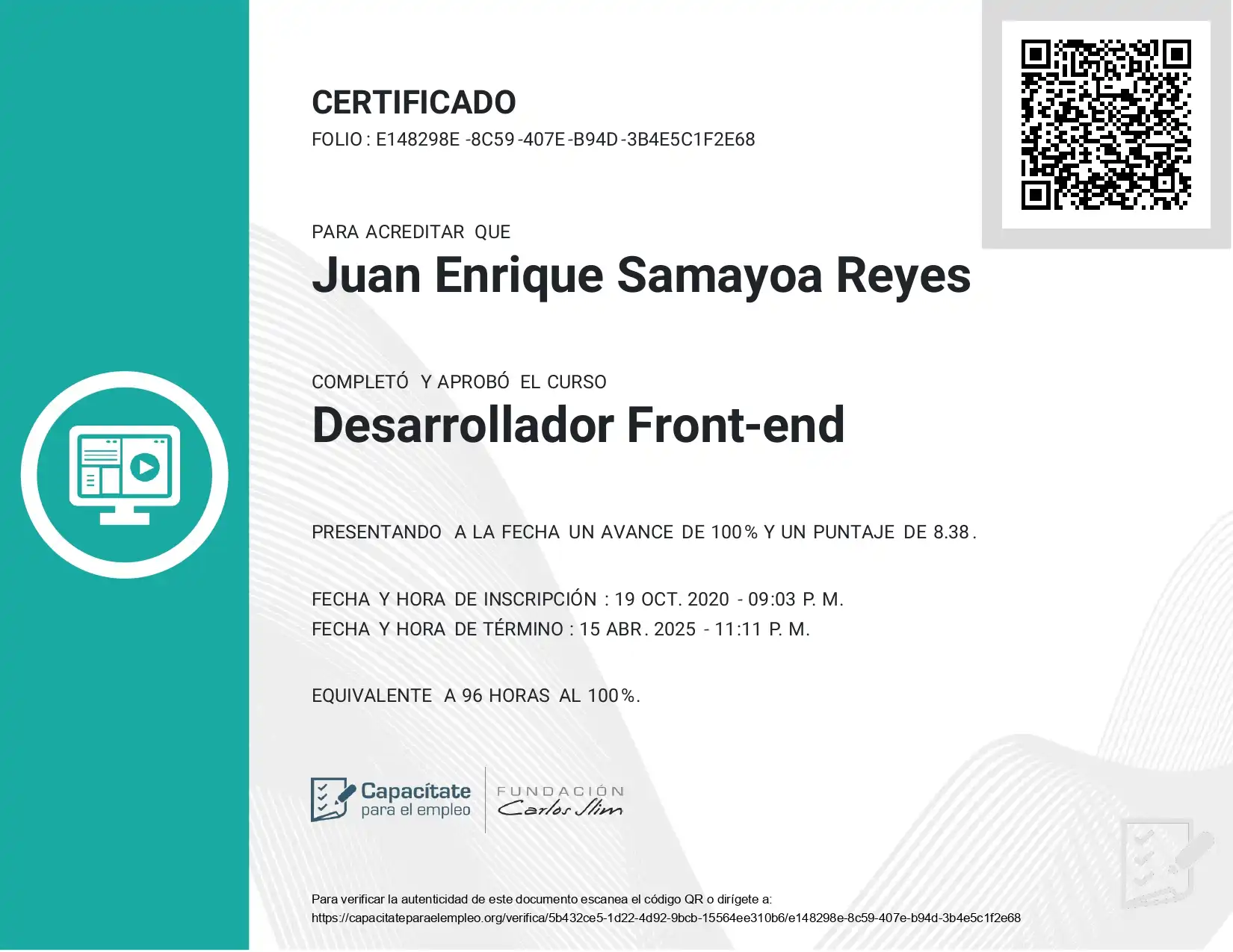 Certificacion Desarrollador Front-end