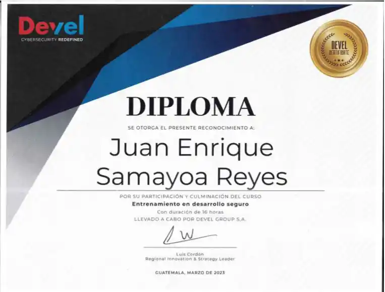 Certificacion Entrenamiento Desarrollo Seguro
