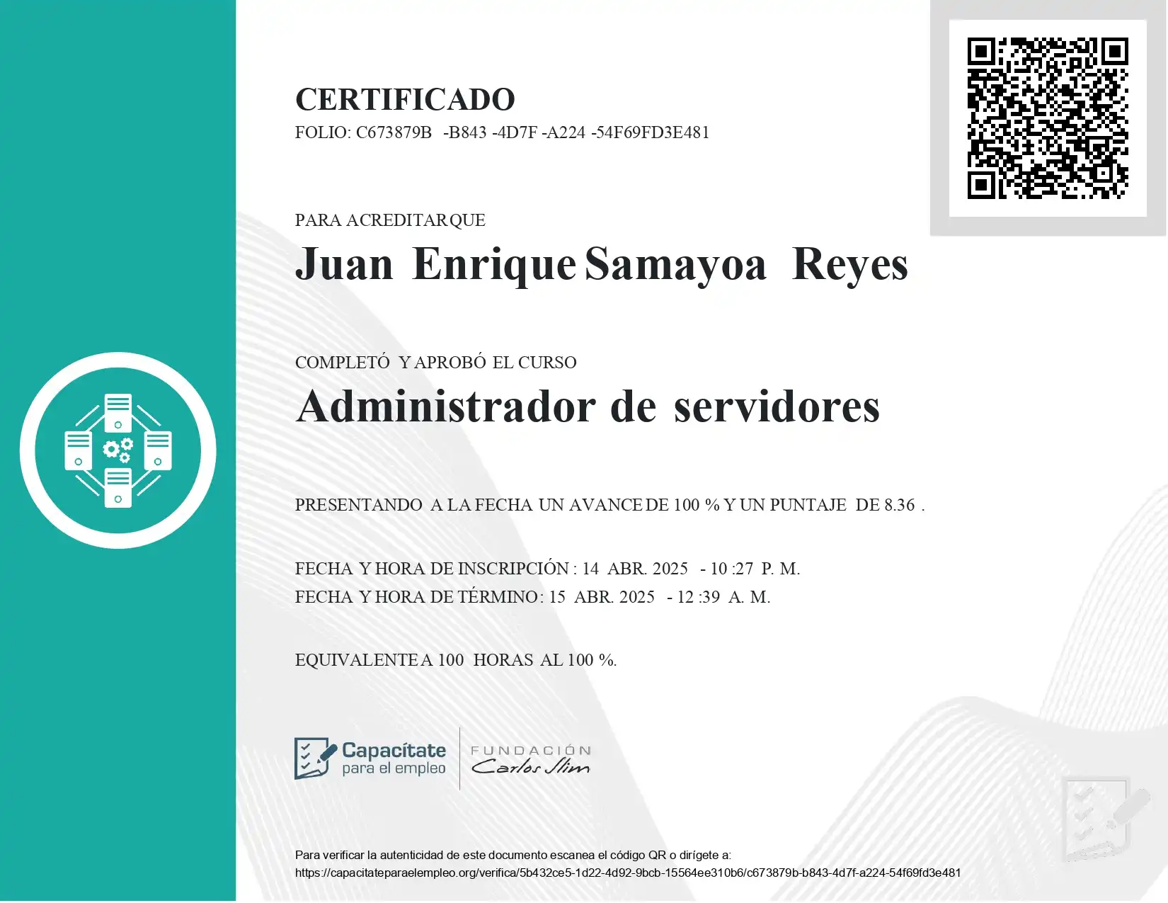 Certificacion Administrador de Servidores