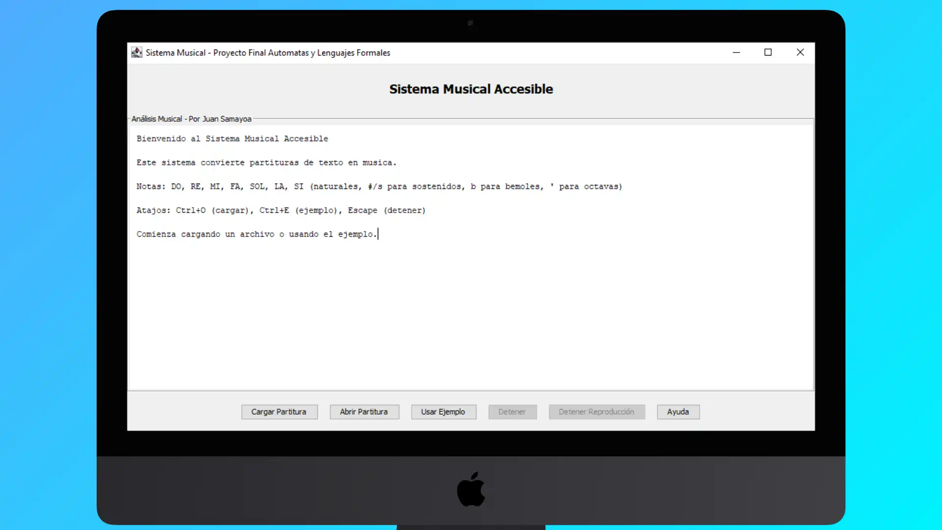 Vista previa de Proyecto Musical con Java